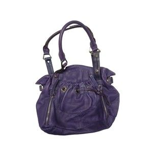 B.Makowsky Purple Leather Shoulder Hand Bag Purse